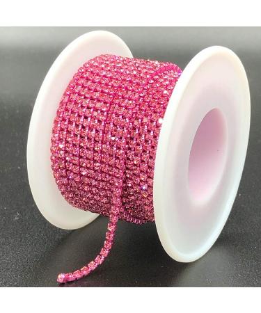 Towenm 1 Roll 10 Yards Rhinestone Chain - 2mm Crystal Claw Cup Chain Trim - Sew on Crystal Rhinestone Chain Roll - Rose SS6 / 2mm - Buy Online on SooperMarket.com
