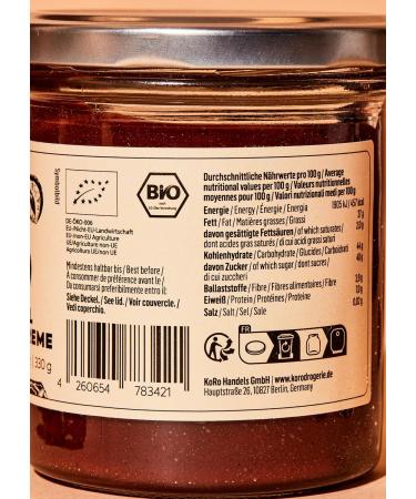 Koro Bio Dattel Haselnut Cream - Vegan Organic Date Hazelnut Spread with Bourbon Vanilla - 2 x 330g - No Palm Oil Artificial Additives - Buy Online on SooperMarket.com
