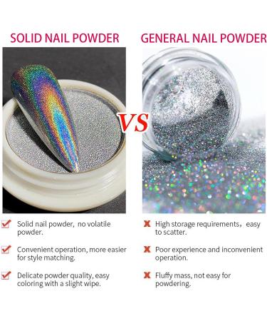 Chrome Nail Powder Kit with Black & White Gel Polish Set - Metallic Aurora Glazed Donut Glitter for Women & Girls - Manicure Gift Set - Buy Online on SooperMarket.com
