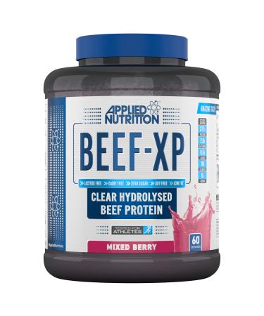 Applied Nutrition Beef XP - Clear Hydrolysed Beef Protein Isolate Fruit Juice Style Dairy Free Beef Protein Powder Lactose Free Zero Sugar Low Fat 1.8kg - 60 Servings (Mixed Berry)