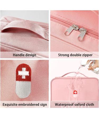 Large Capacity Waterproof Medication Bag - 2 Pack for Home Office & Travel - Pink Medical Emergency Storage - Buy Online on SooperMarket.com