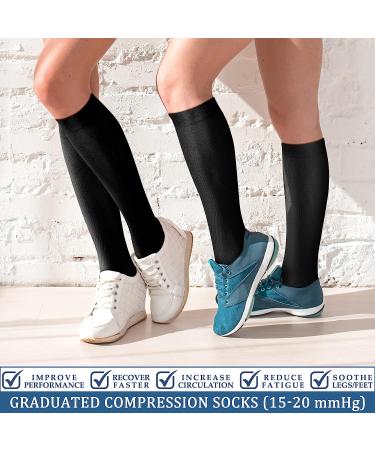 Copper Compression Socks (3 Pairs) 15-20 mmHg - Best for Athletic & Daily Use Men & Women, Running, Climbing Large-X-Large, Black - Buy Online on SooperMarket.com