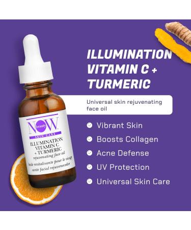 Illumination Vitamin C Plus Turmeric Face Oil | Brightening Serum for Men & Women | Reduce Puffiness & Boost Collagen | Vegan Travel Size 1 oz - Buy Online on SooperMarket.com