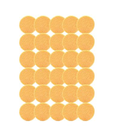bephible Brightening Face Pads Turmeric Cleanser 30pcs Kojic Acid Sponge Kit for Gentle Pore Cleansing Exfoliation Makeup Removal Reusable Round Absorbent 30PCS