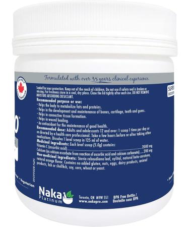 Naka Platinum PRO Buffered Vitamin C 2000 mg per each scoop 80 servings 400g Powder Bonus Size (300+100 Free) - Buy Online on SooperMarket.com