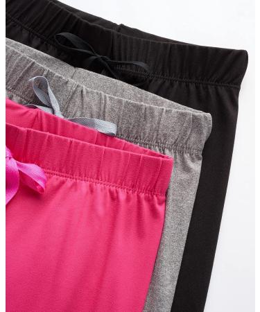 Sweet Hearts Girls' Sweatpants (3 Pack) - Super Soft Athletic Joggers - Black/Grey/Fuchsia - Size 10-12 - Buy Online on SooperMarket.com