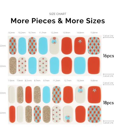 NAILOG Semi Cured Gel Nail Strips - 34 pcs Salon-Quality Nail Stickers for Long-Lasting Gel Finish - Buy Online on SooperMarket.com