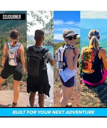 Sojourner Hydration Pack - 2L Hydration Backpack for Festivals, Raves, Hiking, Running - Silver Holographic - Buy Online on SooperMarket.com