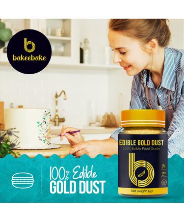 Edible Gold Dust for Cake Decorating - Luster Dust for Cakes - Tasteless Glitter Spray - 15g - Buy Online on SooperMarket.com
