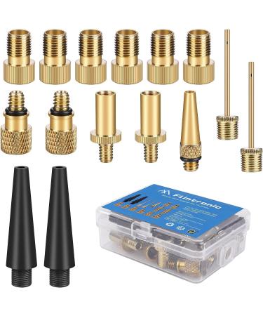 Flintronic bicycle valve adapter bicycle valve set DV SV AV Dunlop French flash valve with cone adapters and ball needles for air mattresses and balls for all bicycle valves 15 pieces