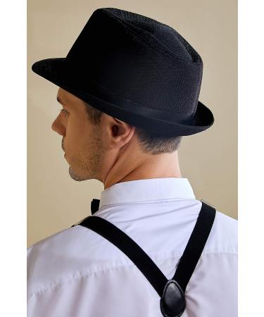 BABEYOND Men's Straw Fedora Panama Trilby Sun Hat - Short Brim Summer Style - Buy Online on SooperMarket.com