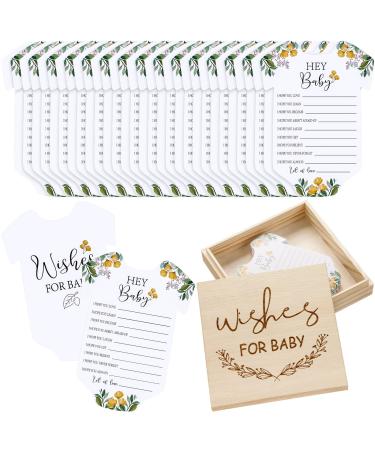 50 Pcs Baby Shower Advice Cards and Keepsake Box, Baby Prediction Cards for Shower Wishes for Baby Shower Favors for Gender Reveal Game Baby Shower Party Supplies