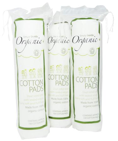 Simply Gentle Organic Cotton - Pack of 100 Pads (Pack of 3)