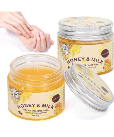 2pcs 50g Hand Wax Mask Peeling Hand Wax Honey Milk Moisturizing Peeling Hand Wax Whitening Nourishing Wax
