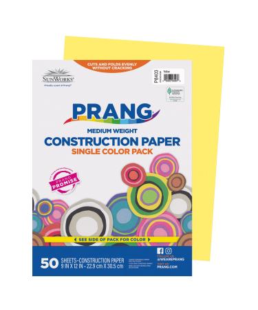 Prang (Formerly SunWorks) Construction Paper  Yellow  9 x 12  50 Sheets