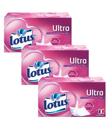 Lotus Ultra Durable 216 Tissues White in Box (3 Boxes of 72 Tissues) 4 Ply for More Comfort