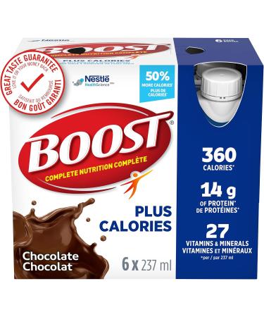 BOOST 2.24 Cal/mL Complete Nutrition Drink For Adults & PLUS Complete Nutrition Drink Chocolate 6x237ml Bottles Case Pack of 4 Packaging May Vary Drink + Drink 6x237ml Bottles - Buy Online on SooperMarket.com