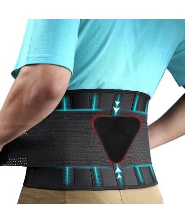 Back Brace for Lower Back Pain by FEATOL, Breathable Back Support Belt for Women & Men with Lumbar Pad, Lumbar Support Belt for Heavy Lifting & Work, Sciatica, Scoliosis 3XL (Waist Size:54''-63'') 3X-Large (Pack of 1) Black