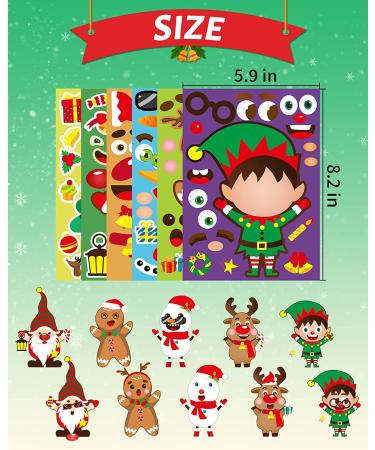 Christmas Party Favors Stickers - 42 Sheets Make Your Own Gnome, Reindeer, Tree, and Snowman - Perfect for Kids Crafts & Activities - Buy Online on SooperMarket.com