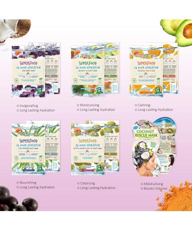 7th Heaven 'Complete Beauty Bag Pamper Gift Set 20 Skincare Face Masks to Cleanse and Moisturise Skin and Volumise Hair - Buy Online on SooperMarket.com