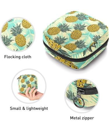 Multi-Colored Pineapple Leaf Sanitary Napkin Storage Bag - Portable Period Pouch for Women & Teen Girls - Buy Online on SooperMarket.com