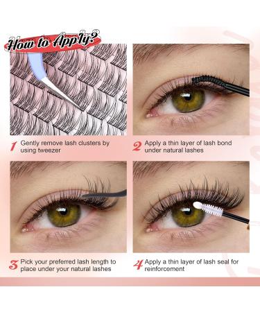 Wispy Cluster Lashes 180Pcs 9-12MM | Natural Individual C Curl Eyelash Clusters | Super Thin Band Wispy Lash Extensions - Buy Online on SooperMarket.com