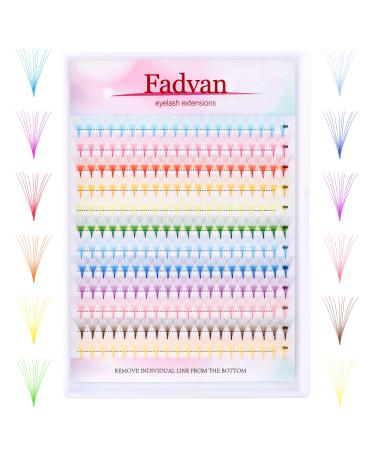 Colored Lash Extensions 240pcs 12 Color Premade Fans Eyelash Extensions 10D 13mm Color Lashes Extension 0.07 D Curl Professional Colored Individual Lashes (12 Color-0.07D  13mm) 12 colors-10D-0.07D-(13mm)