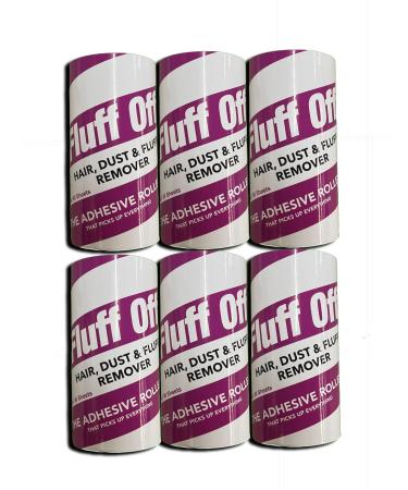 Fluff Off 6 Lint Roller Refills 90 Spiral Wound Easy Peel Sheets Per Roll