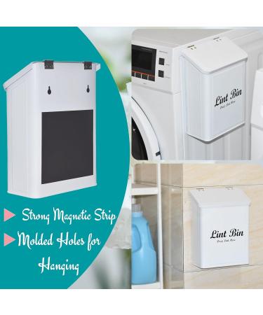 Magnetic Lint Bin for Laundry Room | Metal Lint Trash Can & Organizer | Farmhouse Decor - Efficient Laundry Storage Solution - Buy Online on SooperMarket.com