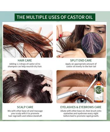 EONFAVE Organic Castor Oil - Hair Growth Oil - Castor Oil Cold Pressed to Strengthen Nourish Hair - Eyelash Growth Essential Oil - Improve Hair Loss and Nourishes Scalp - Buy Online on SooperMarket.com