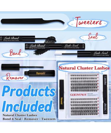 Godvenus DIY Wispy Lash Extension Kit | D Curl 8-16mm Mix | Natural Individual Lashes | Includes Bond, Seal, Remover & Applicator - Buy Online on SooperMarket.com