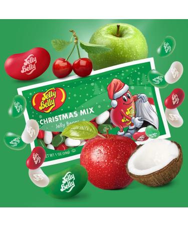 Jelly Belly Christmas Mix Jelly Bean 28g Bag (Pack of 6) - Mini Bags Featuring a Festive 3-Flavor Mix of Very Cherry Green Apple and Coconut Perfect for Stocking Stuffers Holiday Party Favors Gifting and On-the-Go Holiday Treats - Buy Online on SooperMarket.com