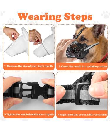 Breathable Basket Muzzle for Large Dogs | Adjustable Comfortable & Secure | Prevent Barks Biting & Chewing (35-39 cm Up to 60 lbs) - Buy Online on SooperMarket.com