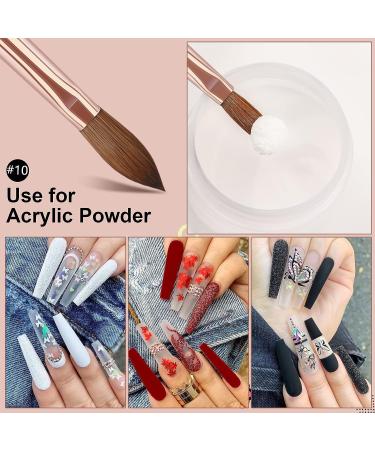 Saviland Acrylic Nail Brush Size 10 - Kolinsky Acrylic Brush for Acrylic Powder  Kolinsky Hair Bronze Gold and Broken Diamond Handle for Beginner and Professional 10 - Buy Online on SooperMarket.com