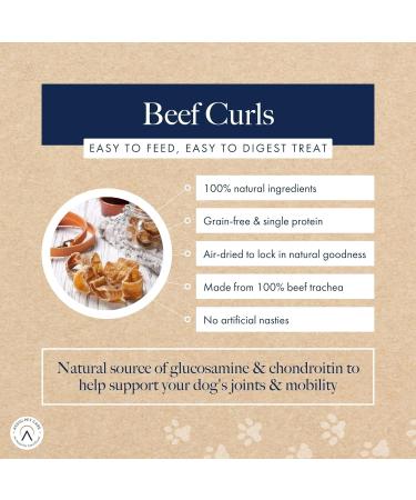 Hollings Beef Curls Dog Treats 100% Natural Grain Free & Easily Digestible Air Dried Treats for Adult Dogs Made From 100% Beef Trachea (100g) 100 g (Pack of 1) - Buy Online on SooperMarket.com