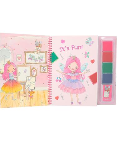 Depesche 12105 Princess Mimi Fingerprint Fun - Creative Coloring Book with 4 Ink Pads for Finger Painting | International Shipping Available - Buy Online on SooperMarket.com