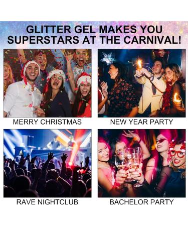 Silver Holographic Mermaid Sequins Body Glitter Gel - Waterproof for Face, Hair, and Nails | Perfect for Concerts, Parties, and Festivals - Buy Online on SooperMarket.com