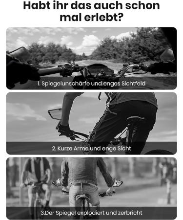Coicer Left Bike Mirror - Extra Large 360 Adjustable Rear View Mirror for e-Bikes & e-Scooters - Universal Handlebar Compatibility - Buy Online on SooperMarket.com