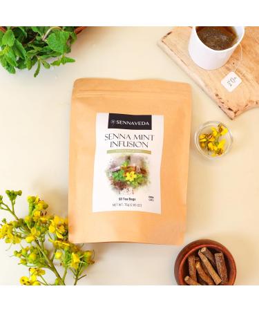 Sennaveda Senna Mint Infusion 50 Tea Bags| Made with Senna and Mint leaves | Herbal Tea | Digestive health | Detox tea | Detox cleanse | Laxatives | Senna tea for constipation 1 Count (Pack of 50) - Buy Online on SooperMarket.com