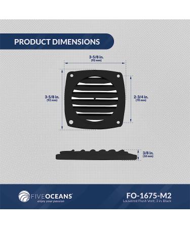Five Oceans Air Louvered Flush Thru Vent 3 White/Black - Pack of 2 - Buy Online on SooperMarket.com