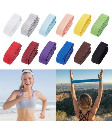 BENECREAT 1 Inch Elastic Band Ribbon - 12 Colors, 32 Yards for Sewing, Headbands, Hair Ties - Craft Project Supplies - Buy Online on SooperMarket.com
