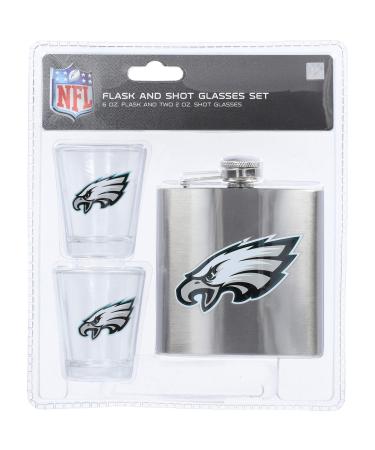 Pro Specialties Group Philadelphia Eagles Flask And Shot Glass Set