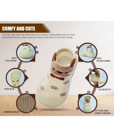 Dookeh Baby Shoes | Non Slip Soft Sole Sneakers for Boys & Girls | 6-9 Months | Brown - Buy Online on SooperMarket.com