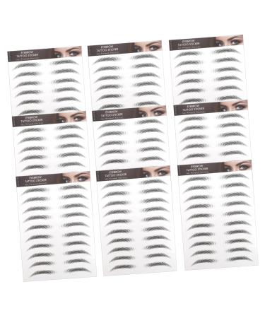 BELLIFFY 10pcs Imitation Eco Eyebrow Sticker Beauty Eyebrows Grooming Stickers Eyebrow Stickers Creative Eyebrows for Women Water Transfer Eyebrow Sticker Women Fake Eyebrows Black Eyebrows