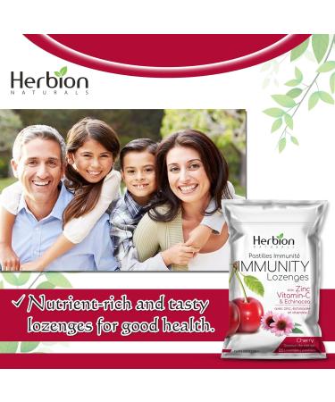 Herbion Naturals Immunity Lozenges - Zinc Vitamin-C & Echinacea - 5 Packs 25ct Each - Delicious Cherry Flavor - For Adults & Kids 6+ - Buy Online on SooperMarket.com