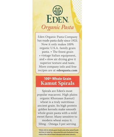 Organic Kamut Spirals - 100% Whole Grain - 12oz (Pack of 6) | Eden - Buy Online on SooperMarket.com