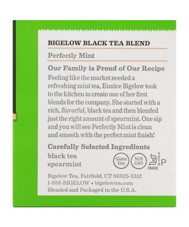 Bigelow Perfectly Mint Black Tea - Caffeinated, 120 Tea Bags (20 Count x 6 Pack) - Buy Online on SooperMarket.com