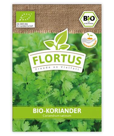 Flortus Bio Koriander |Herb seeds |Coriander seeds |Organic seeds made of plant seeds |Sed for cultivation for garden balcony kitchen & windowsill