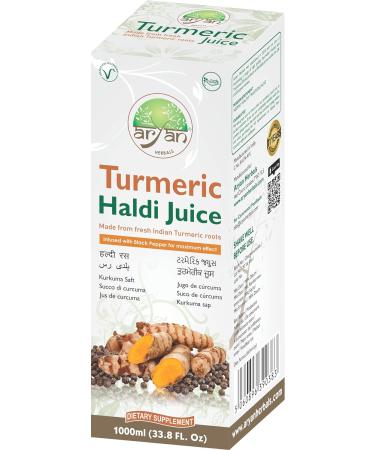 Aryan Herbals Turmeric (Haldi) Juice No Sugar & Artificial Colors Added Natural Juice 1000 ml - Buy Online on SooperMarket.com