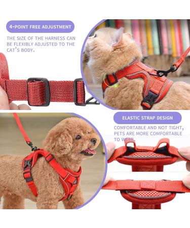 Buy Tikxlafe Adjustable Cat Dishes with Leash - 150 cm Polyester Cat Line Set for Kittens (Red Size S) - International Shipping Available - Buy Online on SooperMarket.com